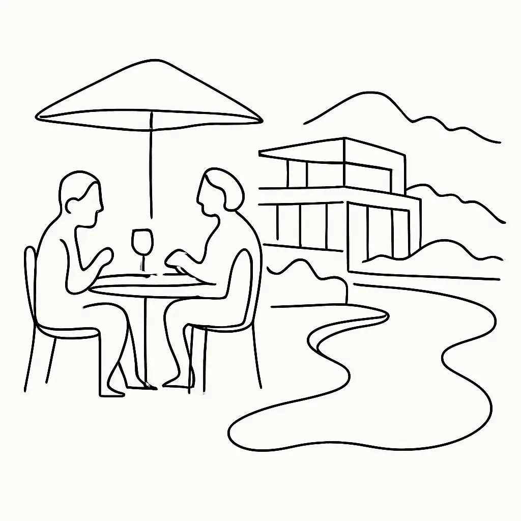 Mingle Eatery & Poolside AI illustration