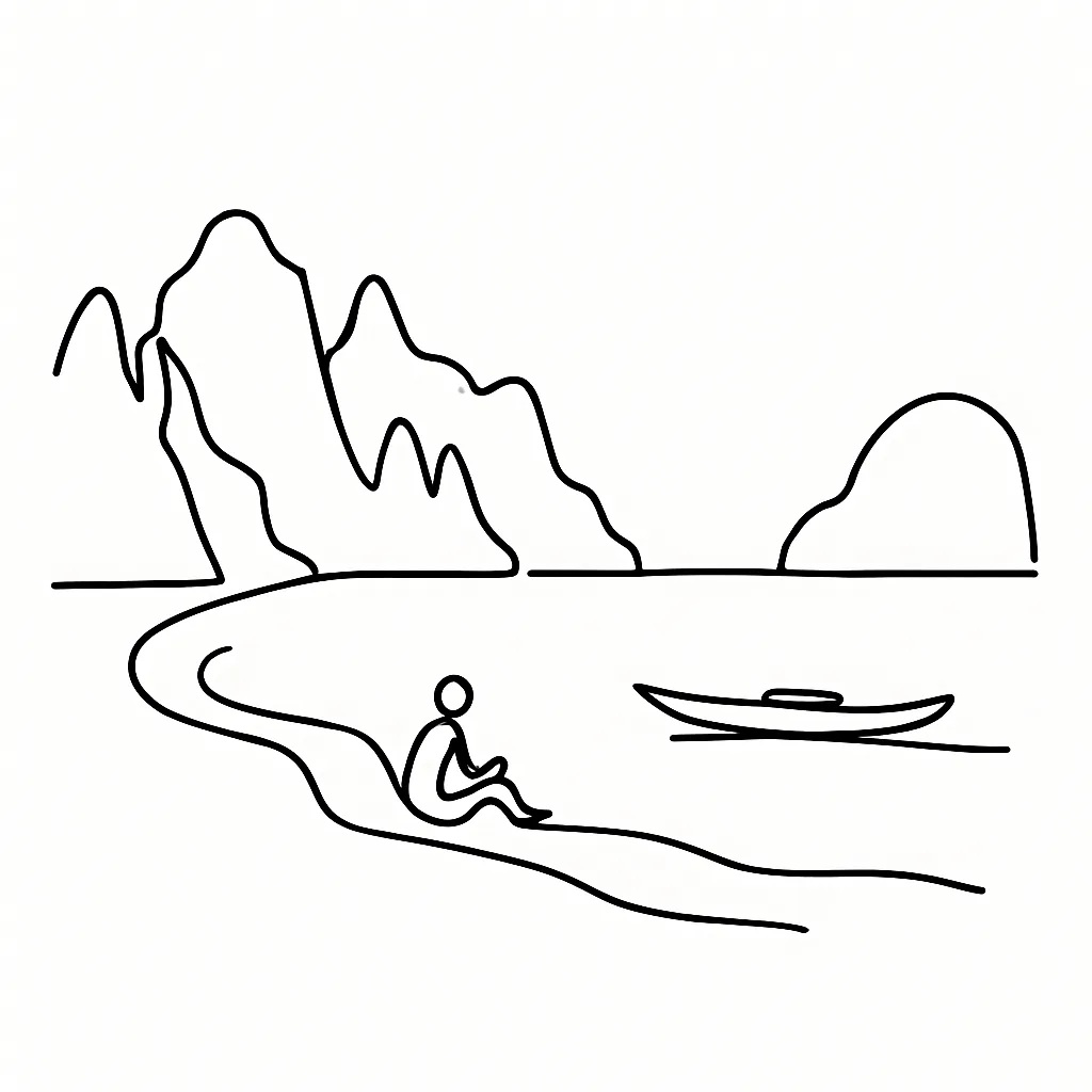 Cadlao Lagoon Beach AI illustration