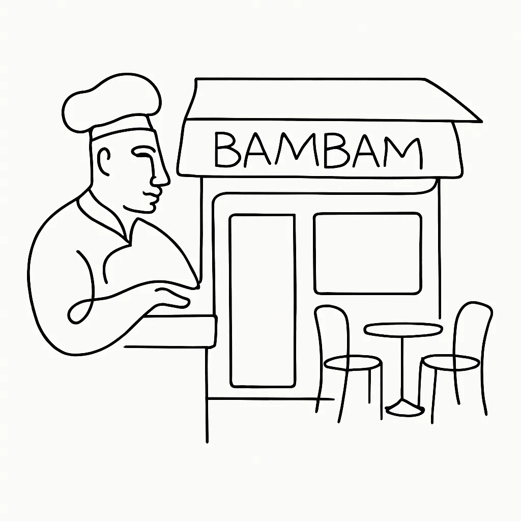 BamBam Bar & Restaurant AI illustration