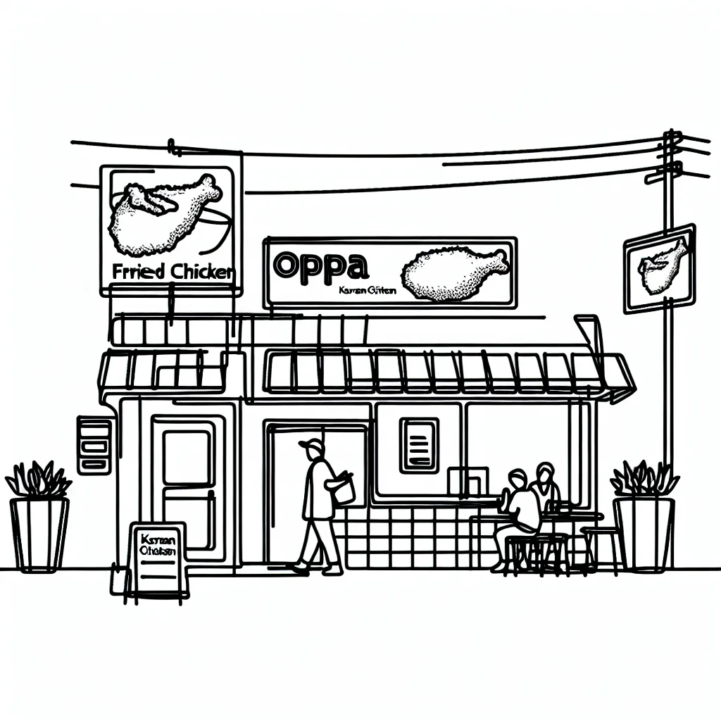 Oppa Korean Fried Chicken AI illustration