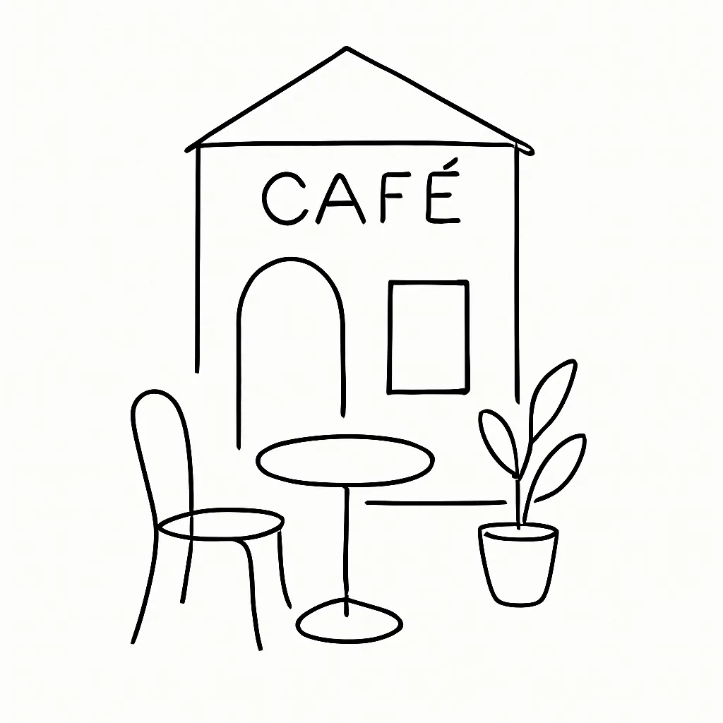 Where & When Cafe AI illustration