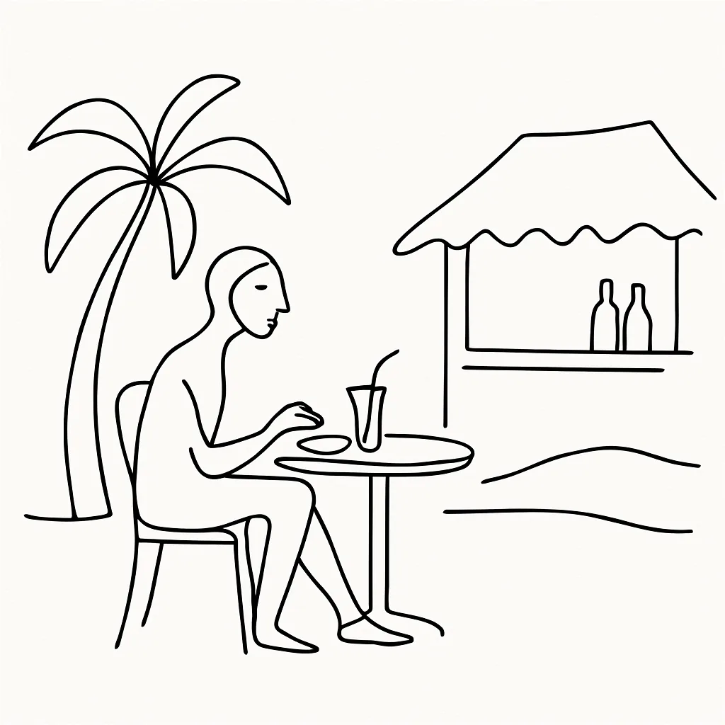 Dinibeach Bar and Restaurant - Diniwid Beach AI illustration