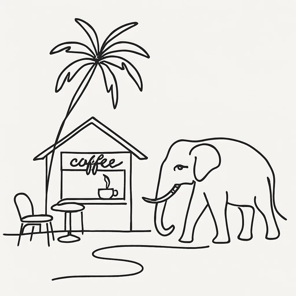 Blue Harbour Coffee at Tri-​Trang Beach AI illustration