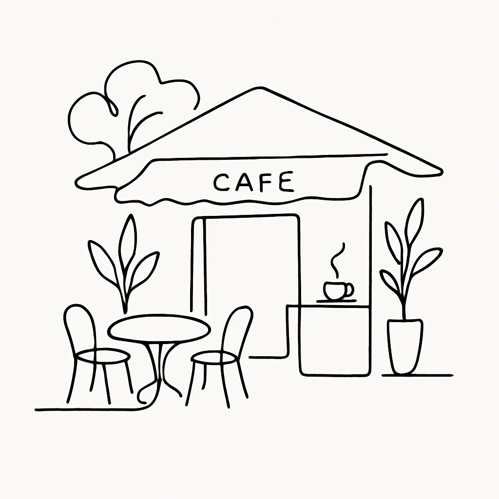 Wilsons Cafe Rawai AI illustration