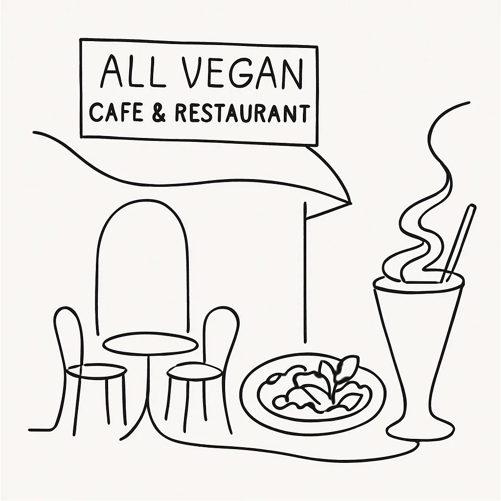 All Vegan Cafe' & Restaurant AI illustration