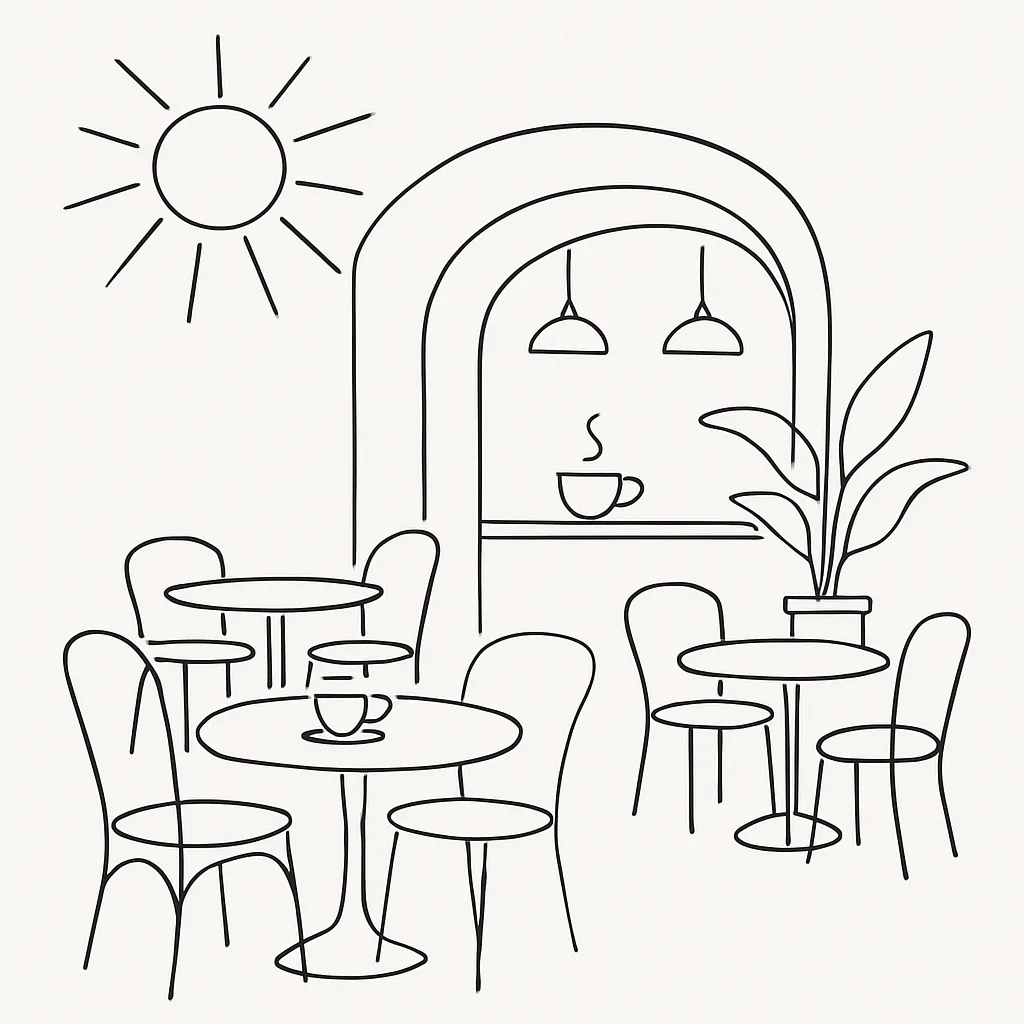 Sunny Cafe & Restaurant Karon - Breakfast, Brunch, Dinner, Coffee & Drinks AI illustration