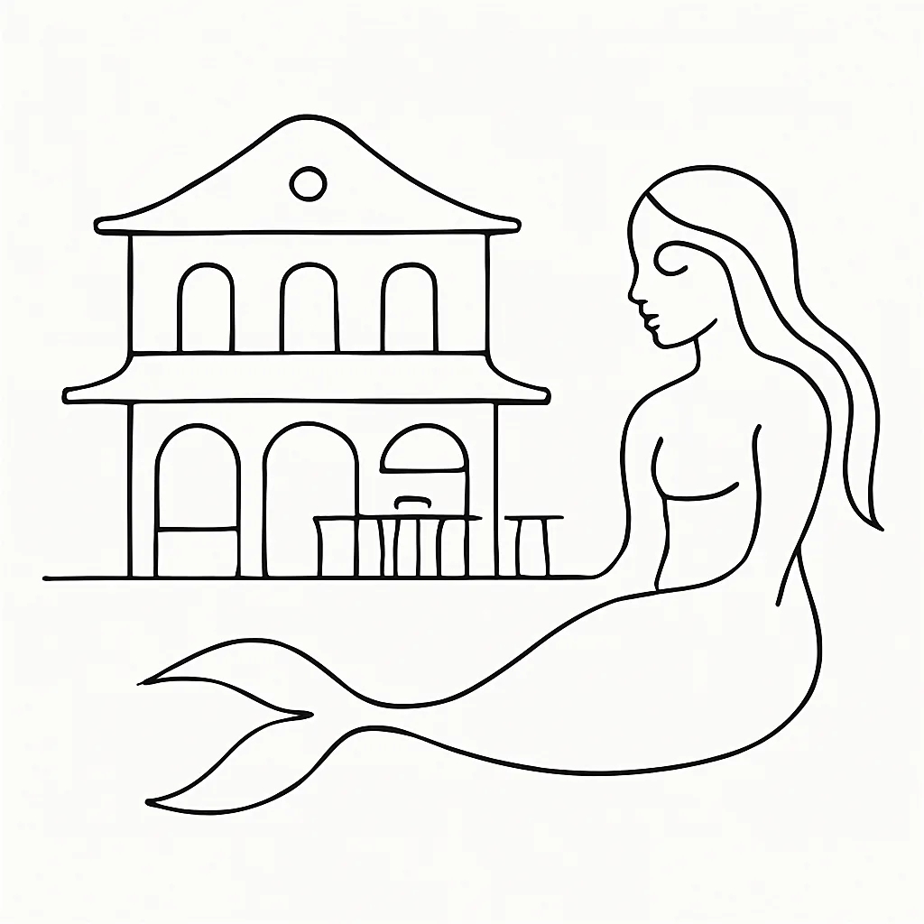 The Little Mermaid Guesthouse & Restaurant AI illustration