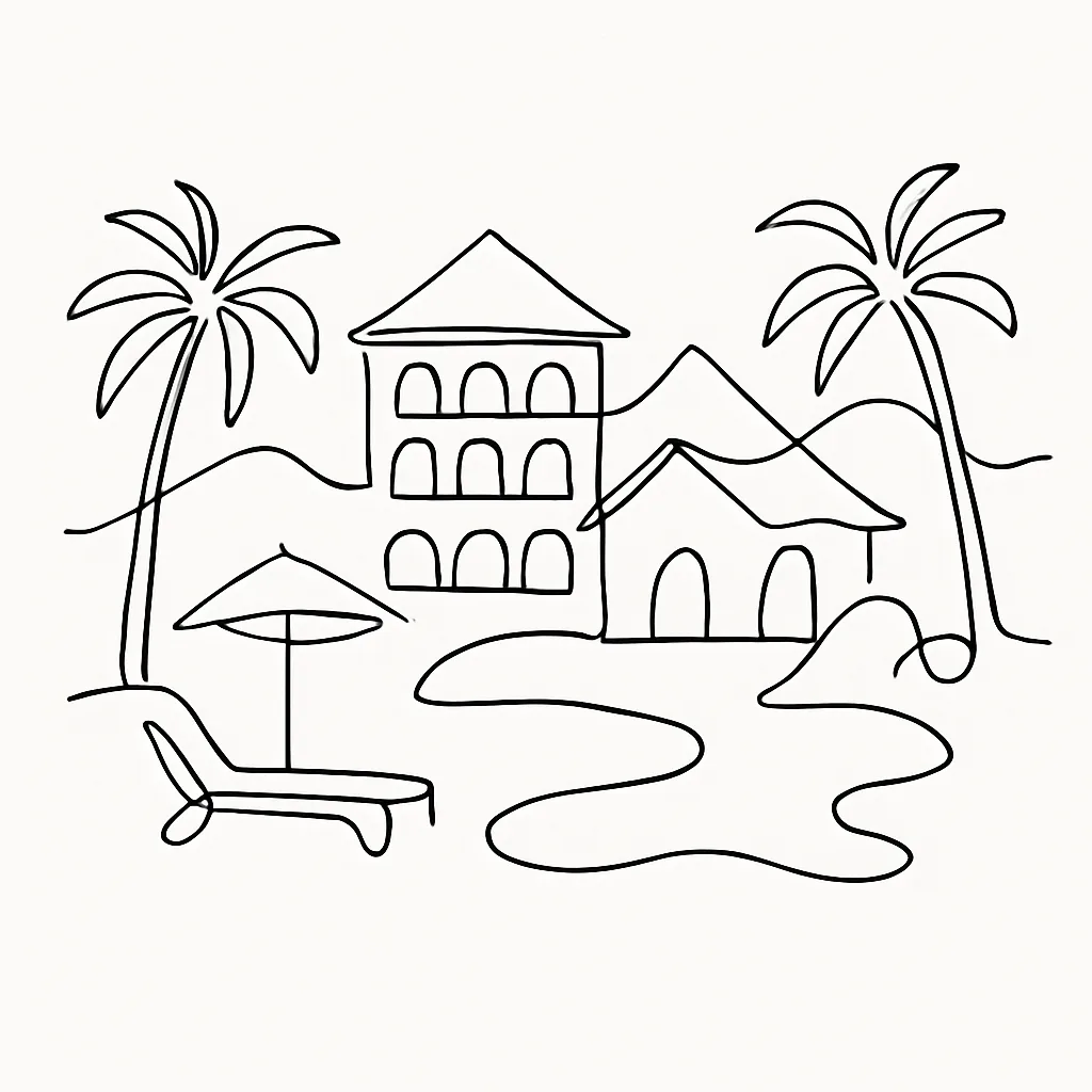 Phuket Marriott Resort & Spa, Merlin Beach AI illustration
