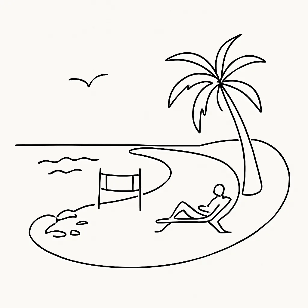 Banana Island Beach AI illustration