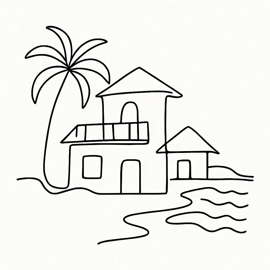 Victoria Beach House AI illustration