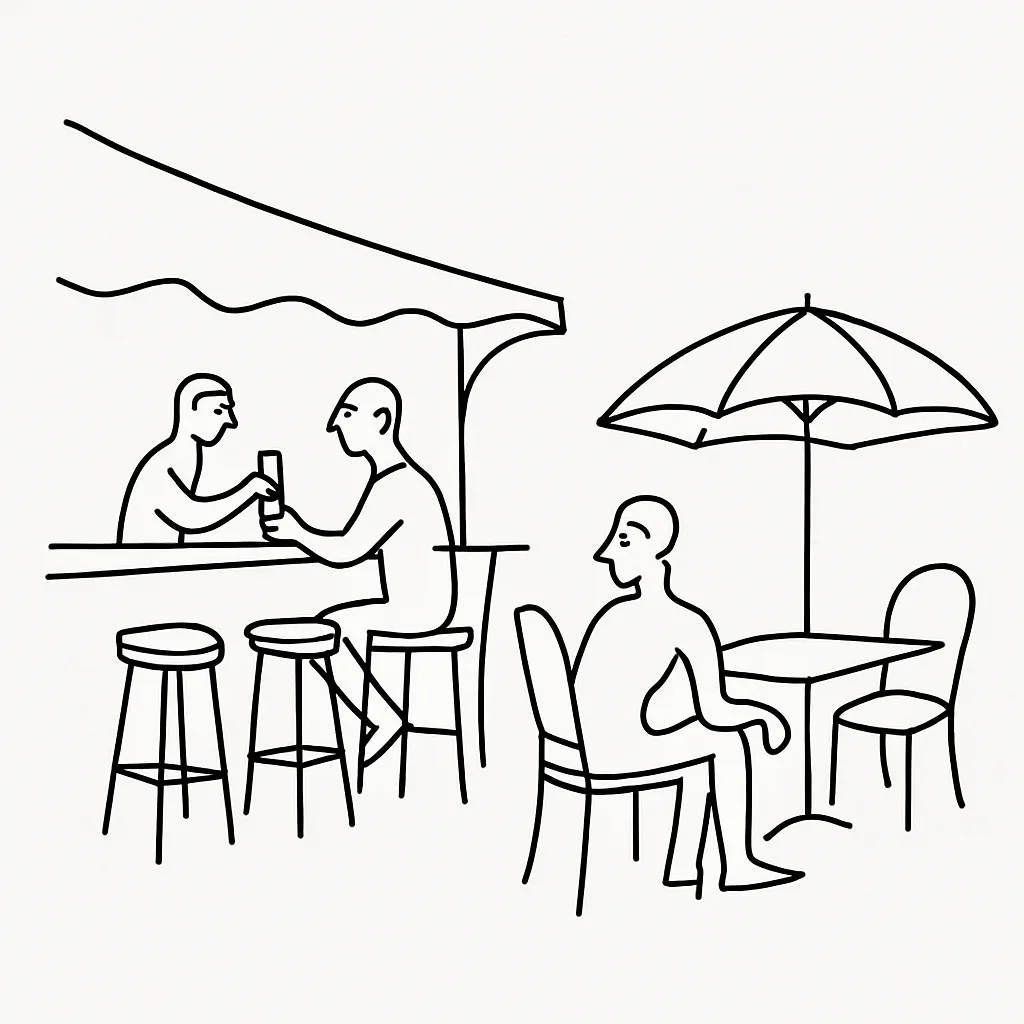 Islander Sports Bar and Restaurant Rawai Phuket AI illustration