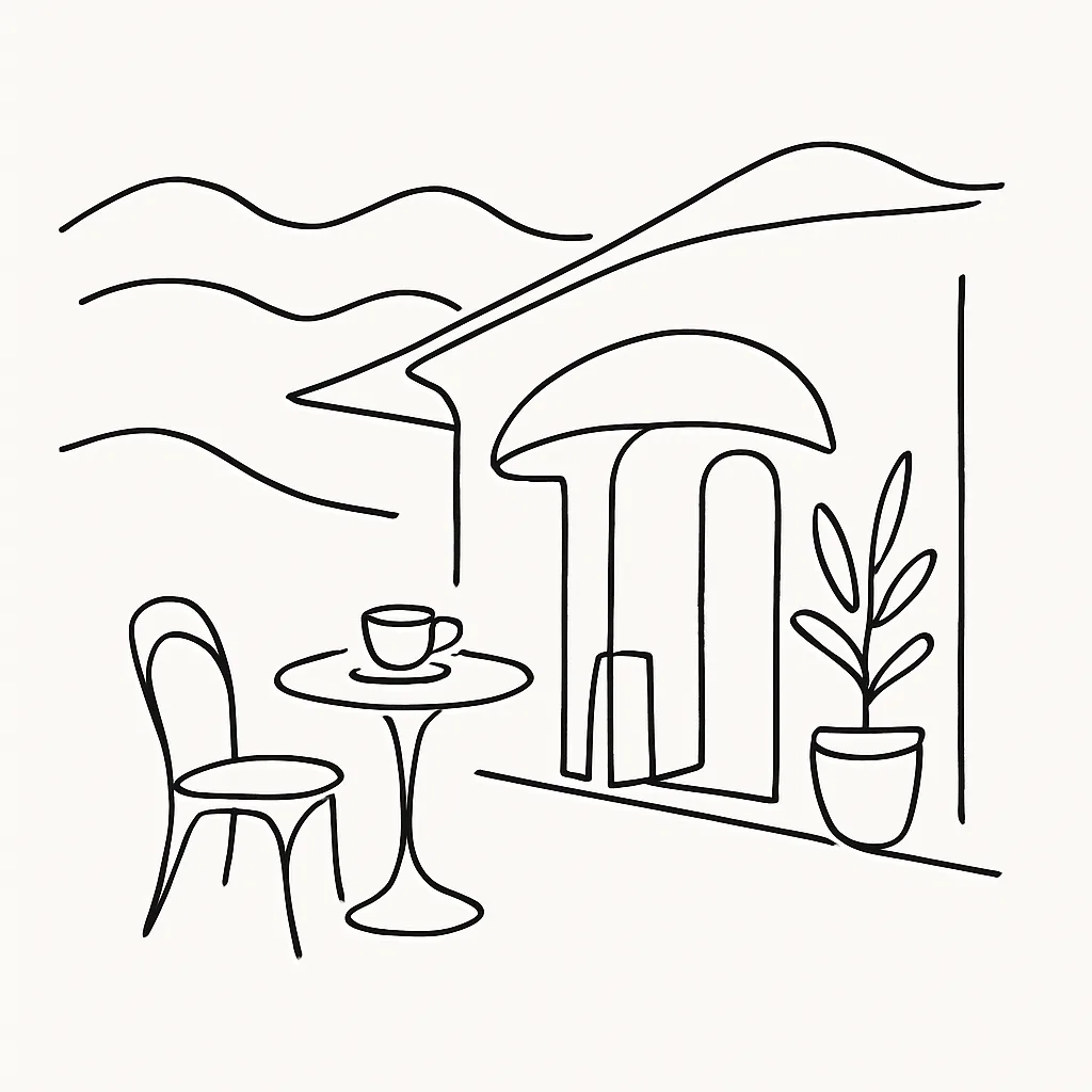 Hidden Cafe Phuket AI illustration