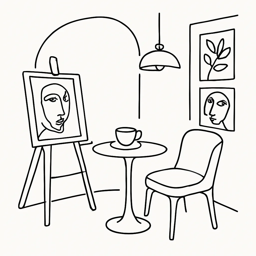 Drawing Room Coffee Gallery AI illustration