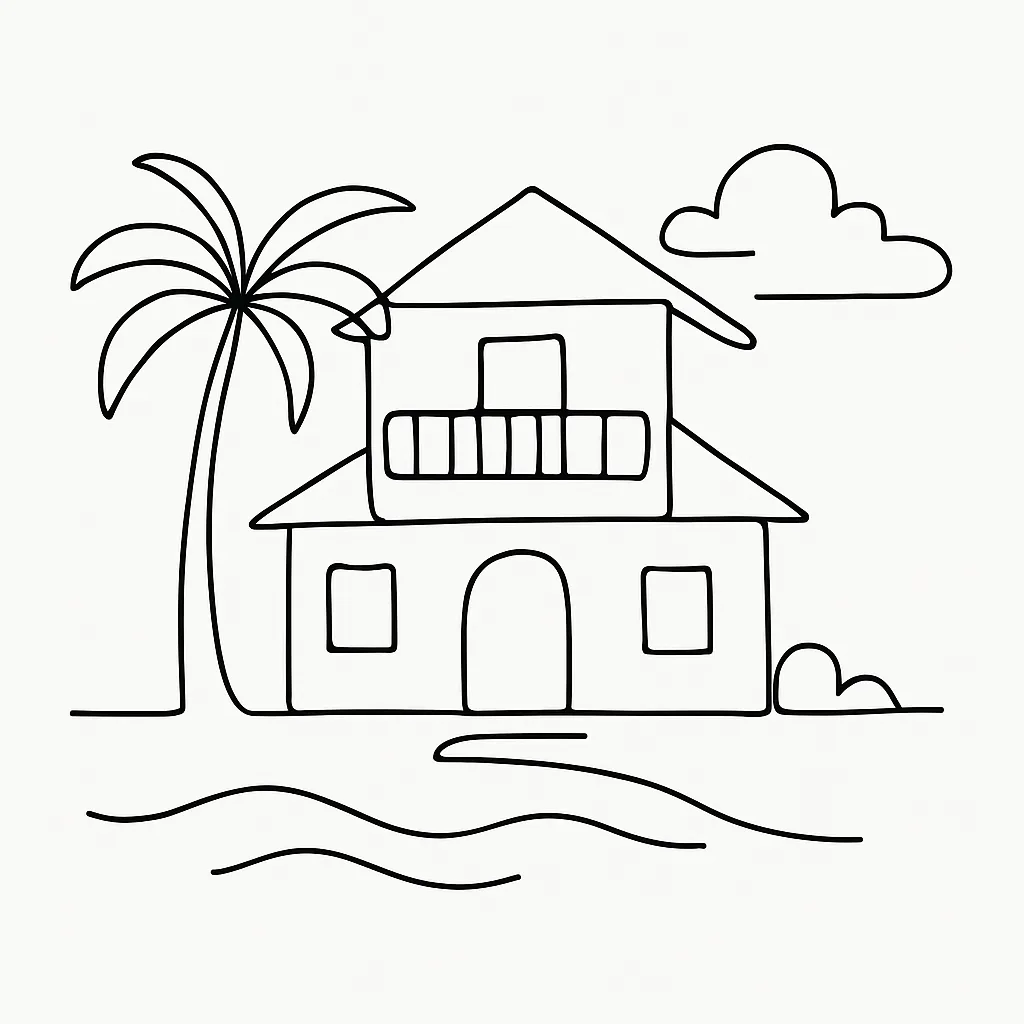 8Colors Beach House AI illustration