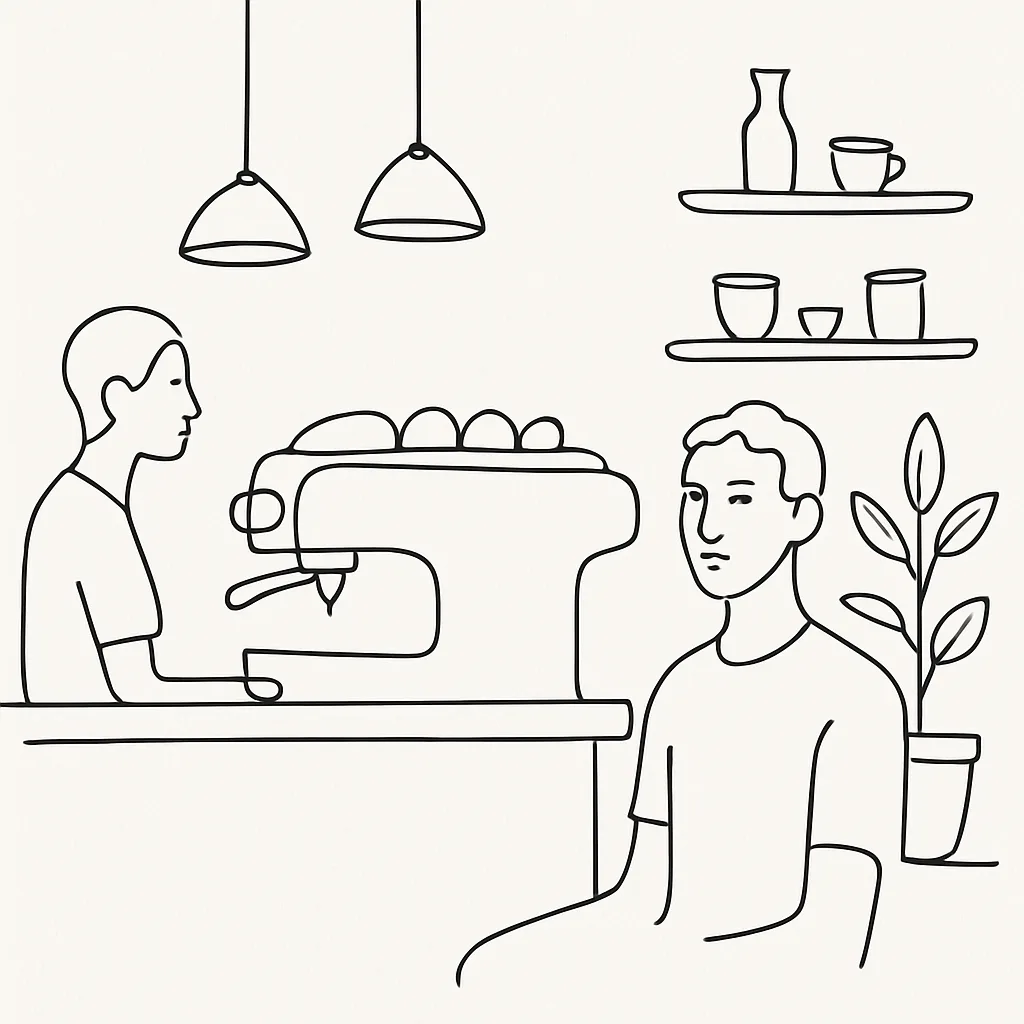 Expat. Roasters Seminyak Petitenget AI illustration