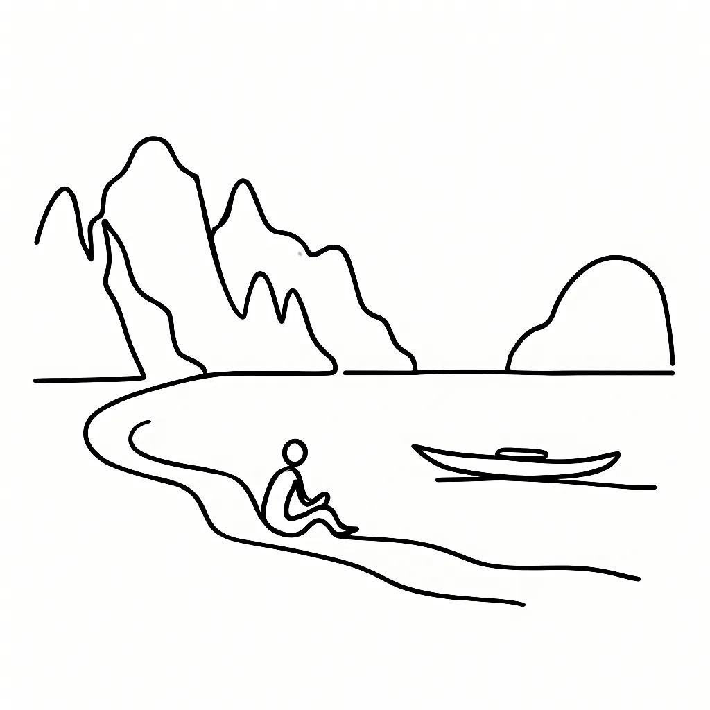 Cadlao Lagoon Beach AI illustration