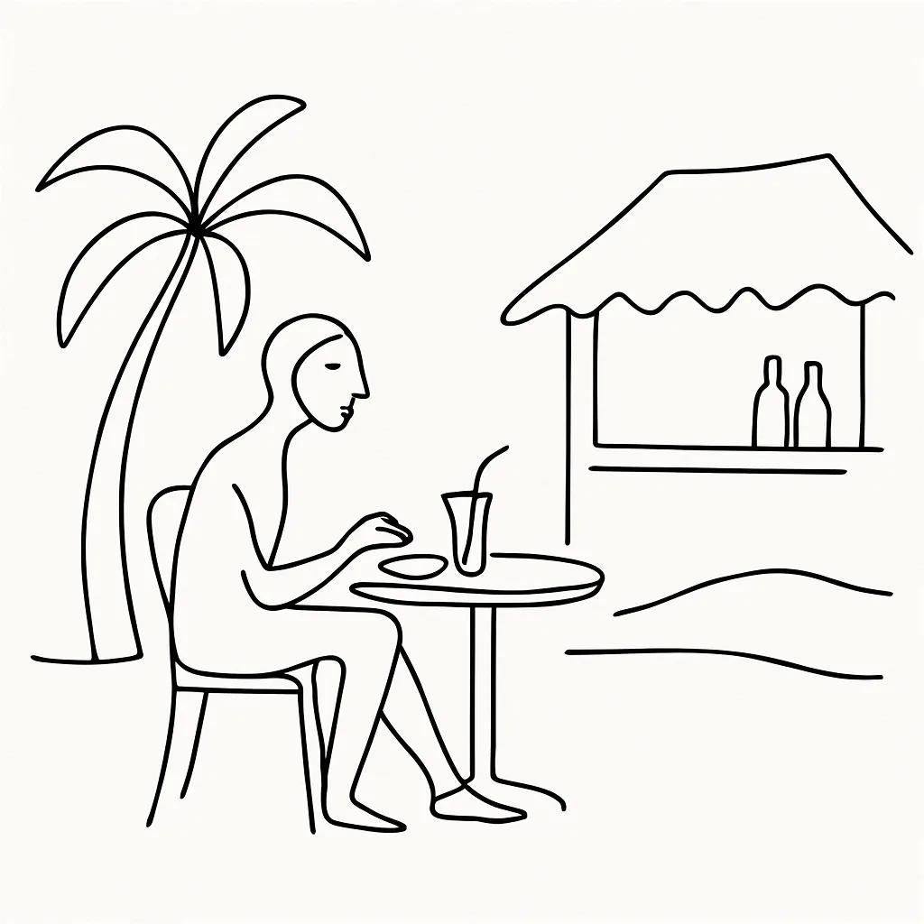 Dinibeach Bar and Restaurant - Diniwid Beach AI illustration