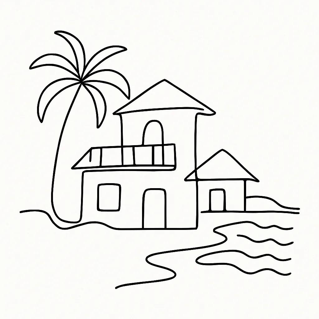 Victoria Beach House AI illustration