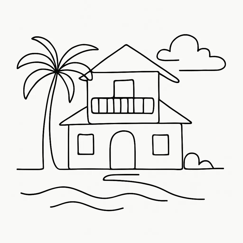8Colors Beach House AI illustration