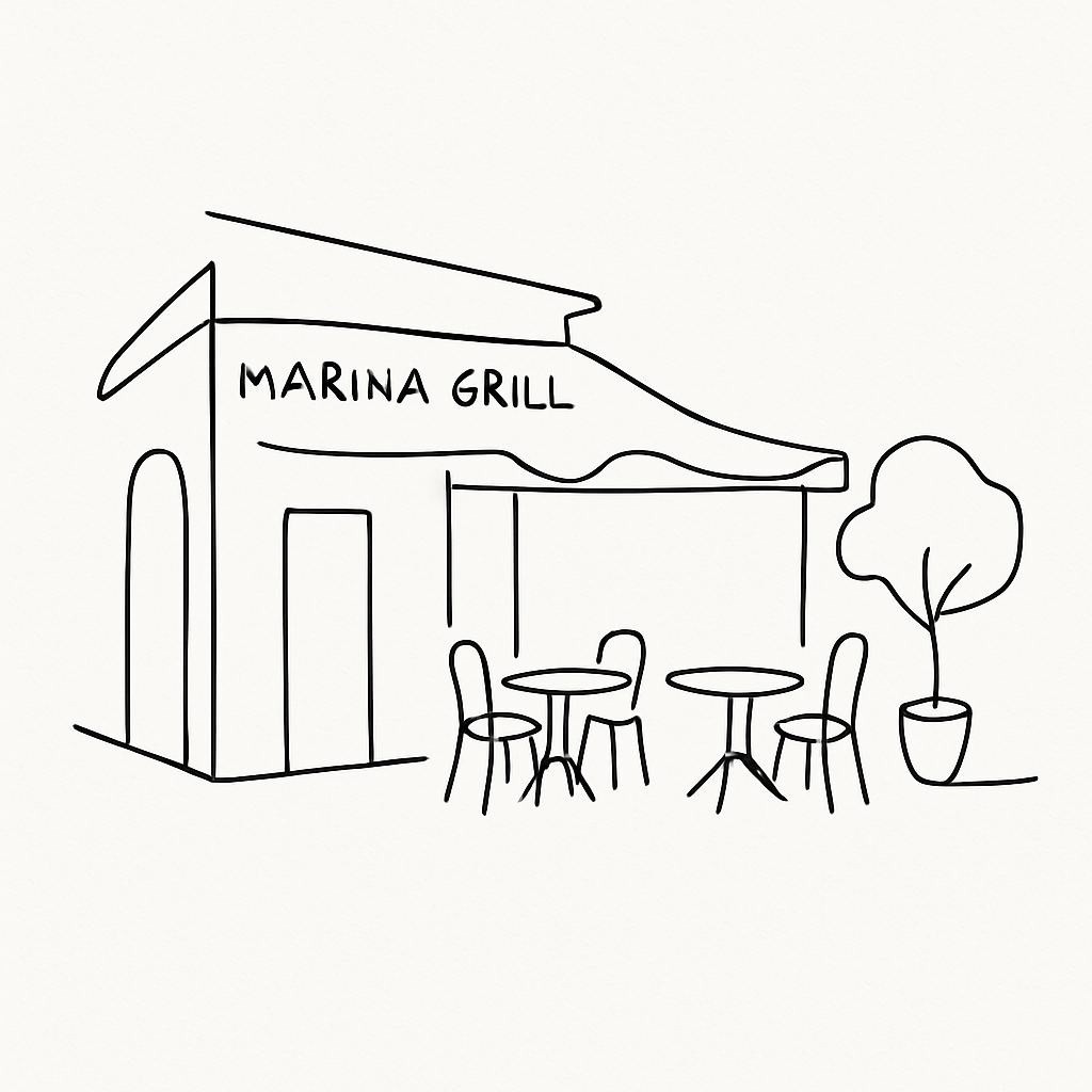 Marina Grill AI illustration
